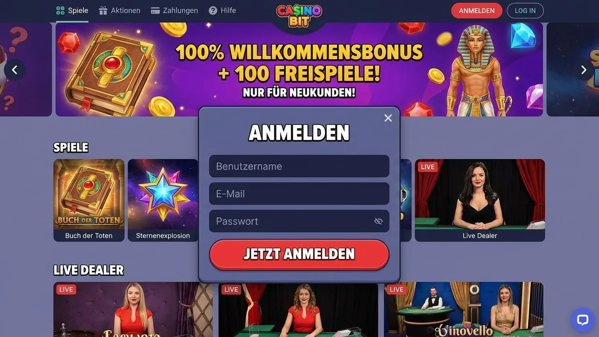 Registrierung mit Bonus